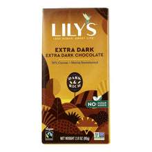 Load image into Gallery viewer, Lily&#39;s Sweets Chocolate Bar - Extra Dark Chocolate - 70% Cocoa - 2.8 Oz Bars - Case Of 12