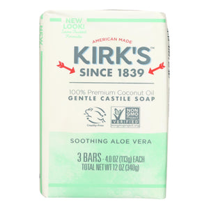 Kirks Natural Bar Soap - Coco Castile - Aloe Vera - 3 Pack - 3-4 Oz - 1 Each