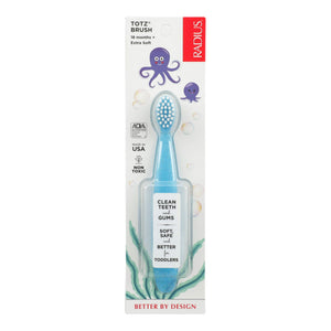 Radius - Totz Toothbrush 18+ Months - Extra Soft - Clear Sparkle - Case Of 6