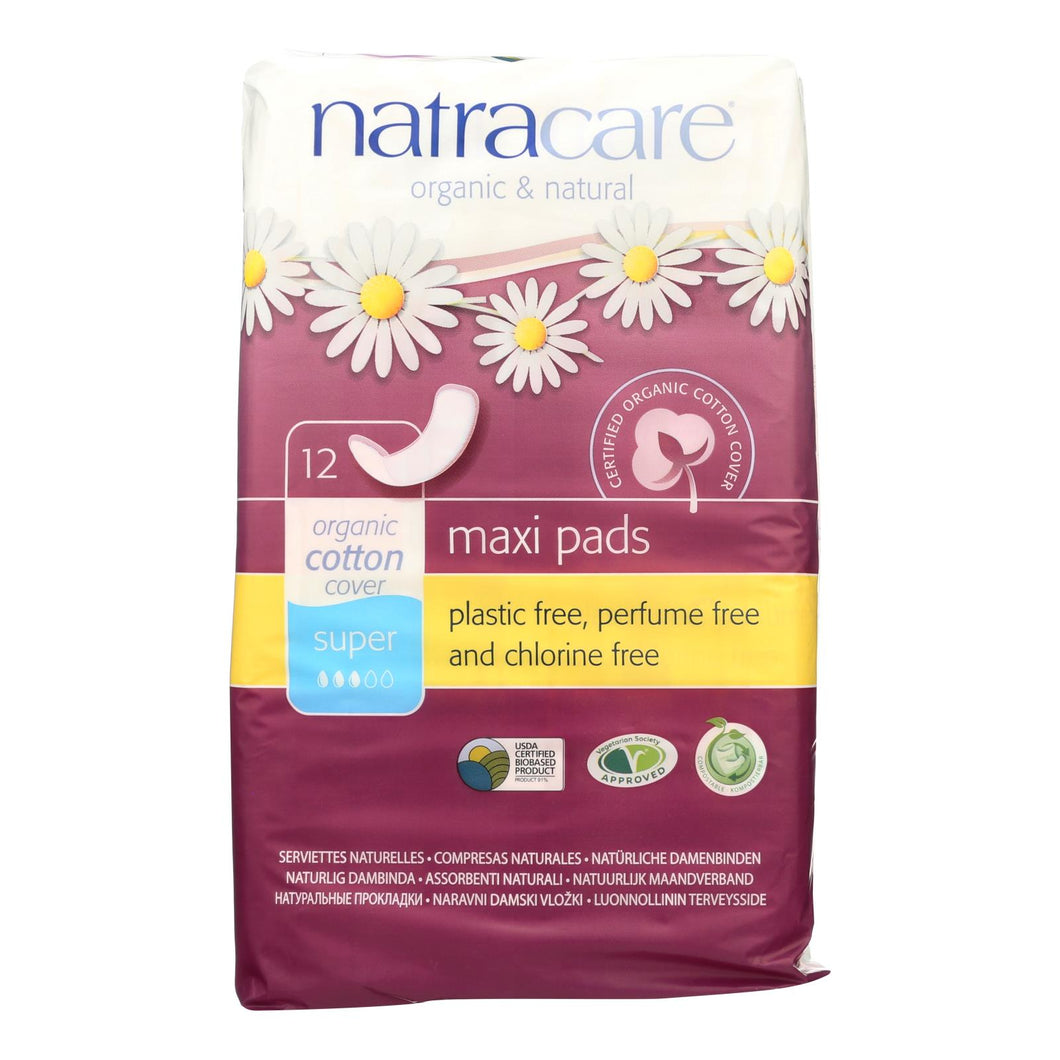 Natracare Natural Maxi Pads Super  - 12 Pack