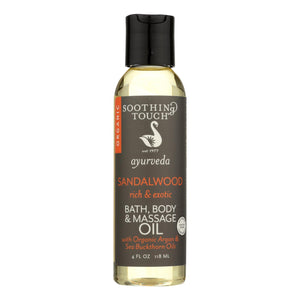 Soothing Touch Bath Body And Massage Oil - Ayurveda - Sandalwood - Rich And Exotic - 4 Oz