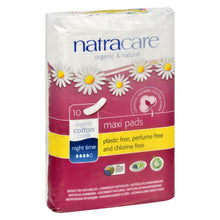 Load image into Gallery viewer, Natracare Natural Night Time Pads - 10 Pack