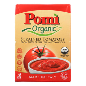 Pomi Organic Strained Tomatoes  - Case Of 12 - 26.46 Oz