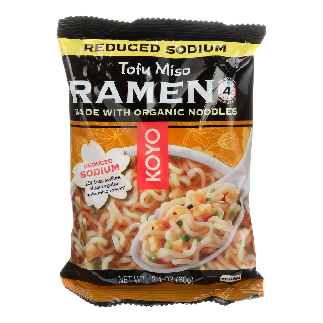 Koyo Tofu Miso Reduced Sodium Ramen - Case Of 12 - 2.1 Oz