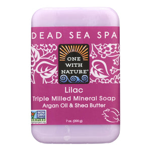 One With Nature Triple Milled Soap Bar - Lilac - 7 Oz