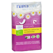 Load image into Gallery viewer, Natracare Natural Maxi Pads Regular - 14 Pack