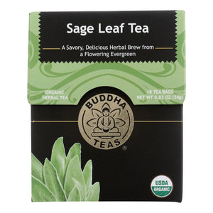 Buddha Teas - Organic Tea - Sage Leaf - Case Of 6 - 18 Count