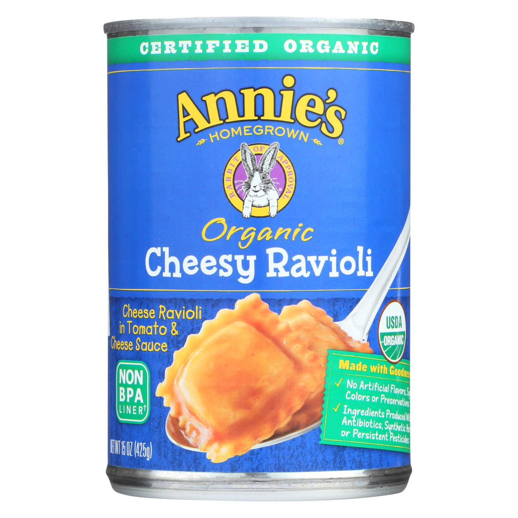 Annie's Homegrown Organic Cheesy Ravioli In Tomato And Cheese Sauce - Case Of 12 - 15 Oz.