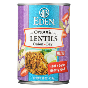 Eden Foods Organic Lentils With Onion And Bay Leaf - Case Of 12 - 15 Oz.