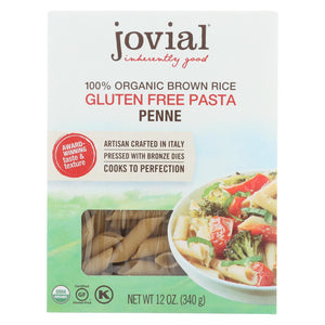 Jovial - Pasta - Organic - Brown Rice - Penne Rigate - 12 Oz - Case Of 12