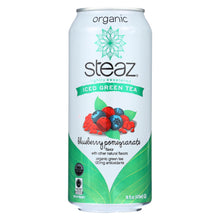 Load image into Gallery viewer, Steaz Lightly Sweetened Green Tea - Blueberry Pomegranate - Case Of 12 - 16 Fl Oz.