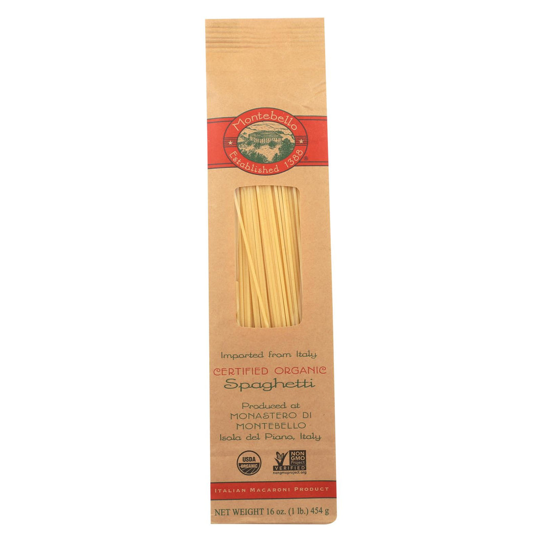 Montebello Organic Pasta - Spaghetti - Case Of 12 - 1 Lb.