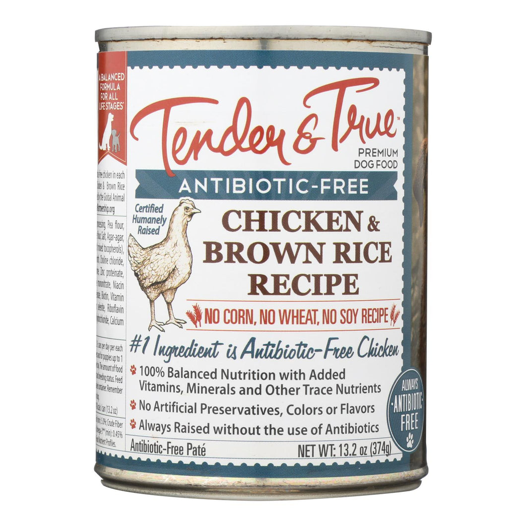 Tender & True Dog Food Chicken And Brown Rice - Case Of 12 - 13.2 Oz