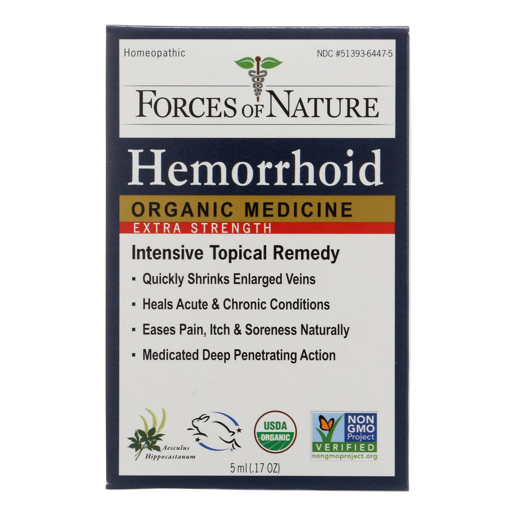 Forces Of Nature Hemorrhoid Control Extra Strength Certified Organic Medicine  - 1 Each - 5 Ml