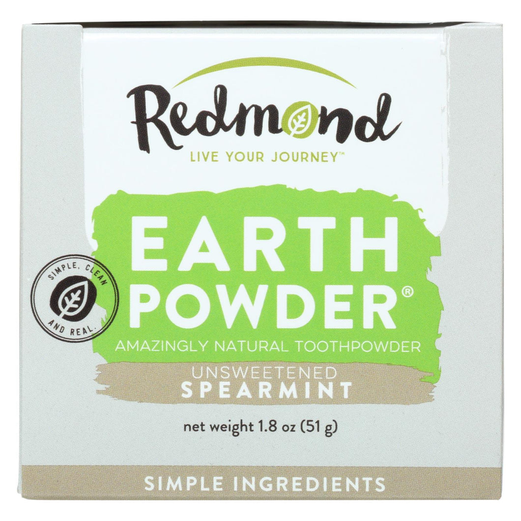 Redmond Earthpowder Toothpowder Spearmint  - 1 Each - 1.8 Oz