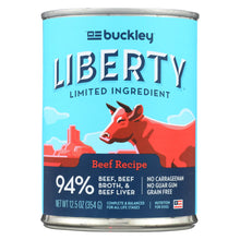 Load image into Gallery viewer, Buckley - Liberty Wet Food Beef - Case Of 12 - 12.5 Oz