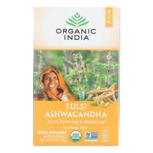 Organic India - Tulsi Ashwagandha - Case Of 6 - 18 Ct