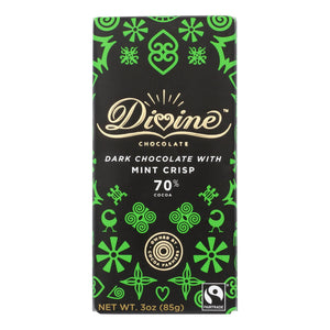 Divine - Bar Chocolate Dark W-mint Crisp - Case Of 12 - 3 Oz