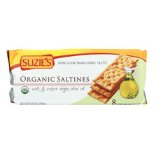 Load image into Gallery viewer, Suzie&#39;s Organic Saltines - Salt And Extra Virgin Olive Oil - Case Of 12 - 8.8 Oz.