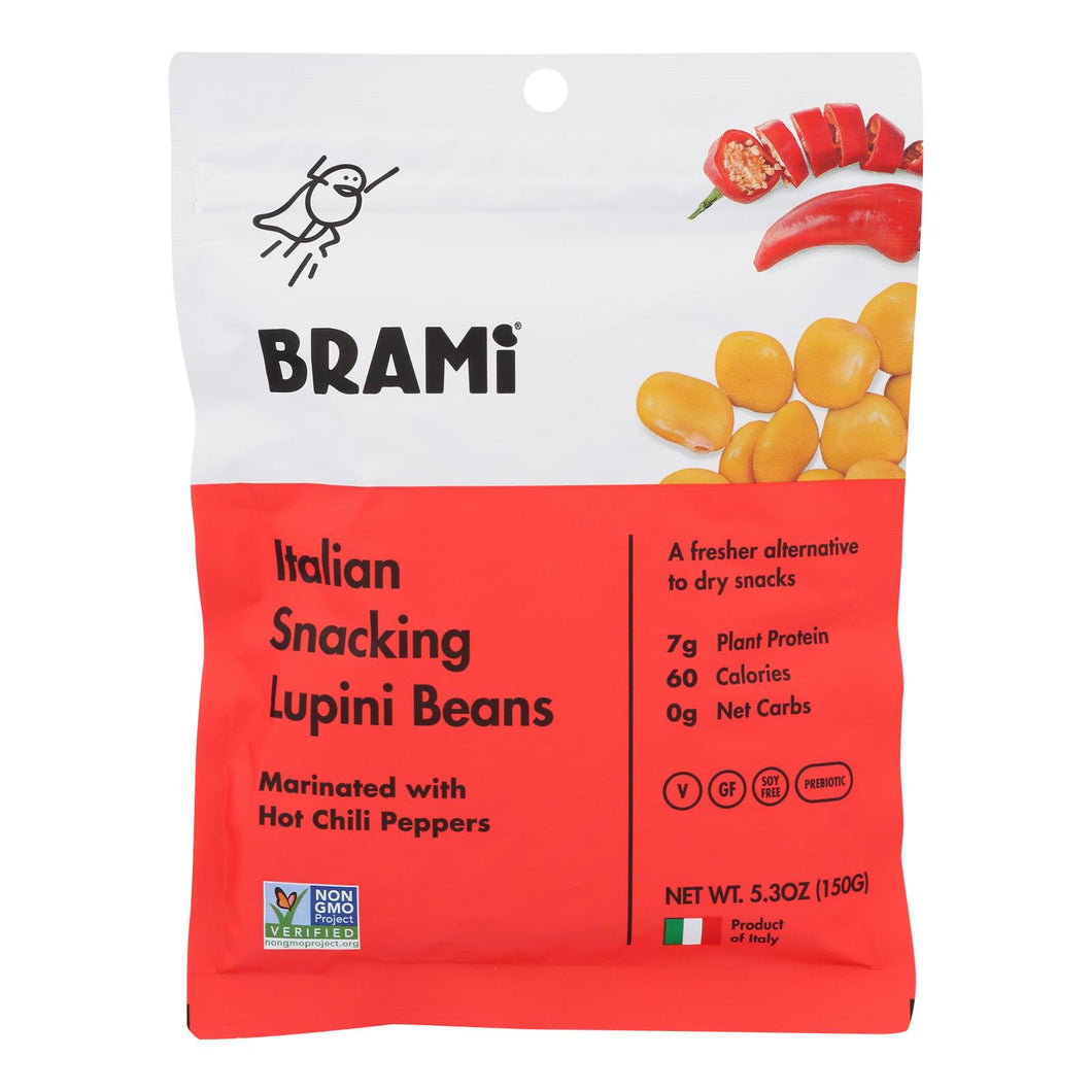 Brami Lupini Snack - Hot Pepper - Case Of 8 - 5.3 Oz.