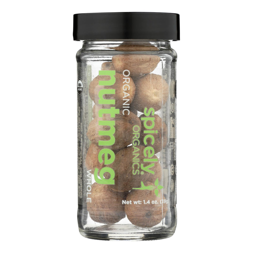 Spicely Organics - Organic Nutmeg - Whole - Case Of 3 - 1.4 Oz.