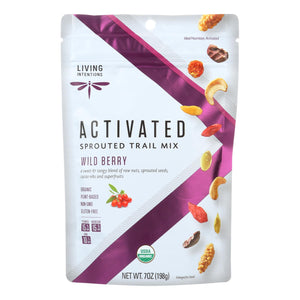 Living Intentions Organic Sprouted Trail Mix - Wild Berry - Case Of 6 - 7 Oz.