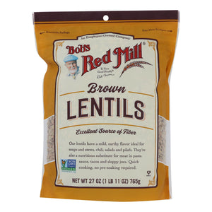 Bob's Red Mill - Beans Brown Lentils - Case Of 4-27 Oz