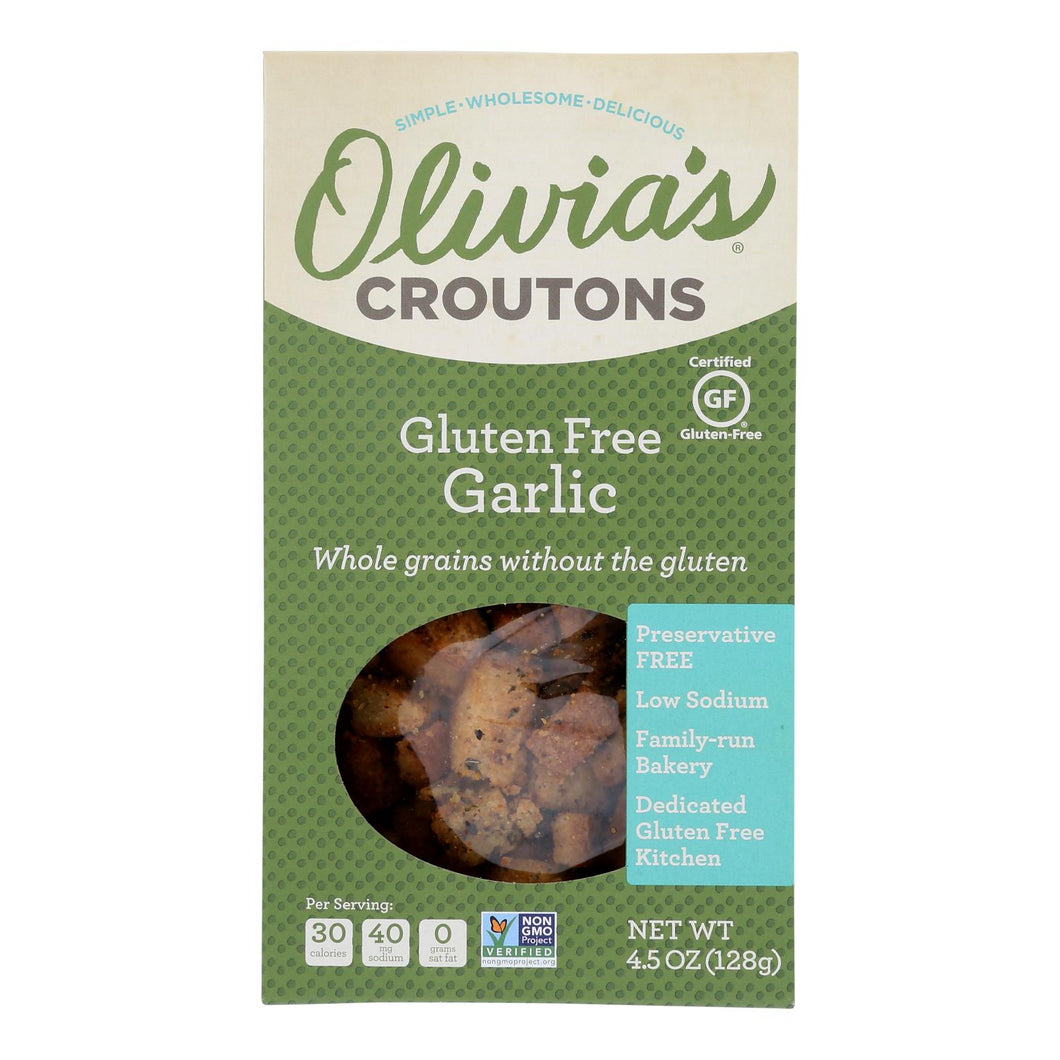 Olivia's - Croutons Garlic Gluten Free - Case Of 6 - 4.5 Oz