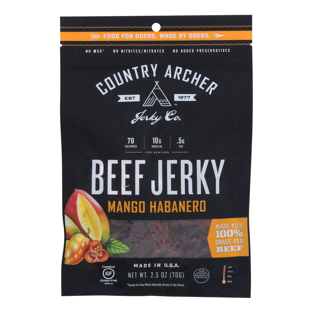 Country Archer - Jerky Beef Mango Habanero - Case Of 12-2.5 Oz