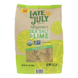 Late July Snacks - Tort Chip Sea Salt Lime - Case Of 9-10.1 Oz