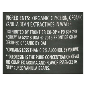Frontier Herb Vanilla Flavoring - Organic - 4 Oz