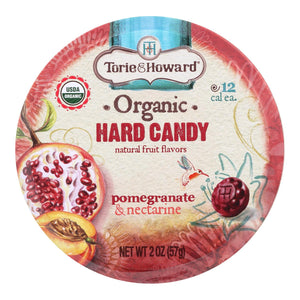Torie And Howard Organic Hard Candy - Pomegranate And Nectarine - 2 Oz - Case Of 8