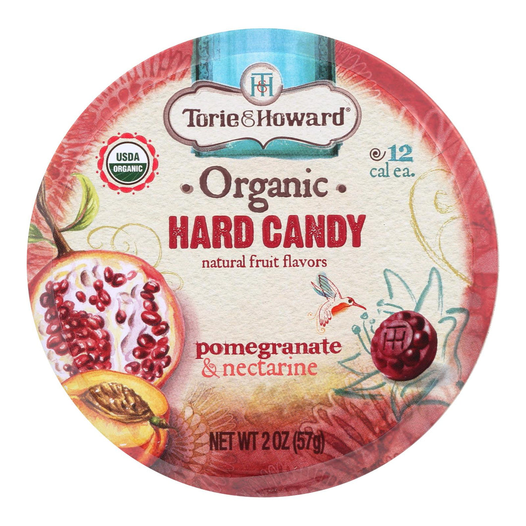Torie And Howard Organic Hard Candy - Pomegranate And Nectarine - 2 Oz - Case Of 8