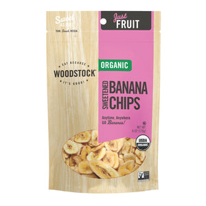 Woodstock Organic Sweetened Banana Chips - Case Of 8 - 6 Oz