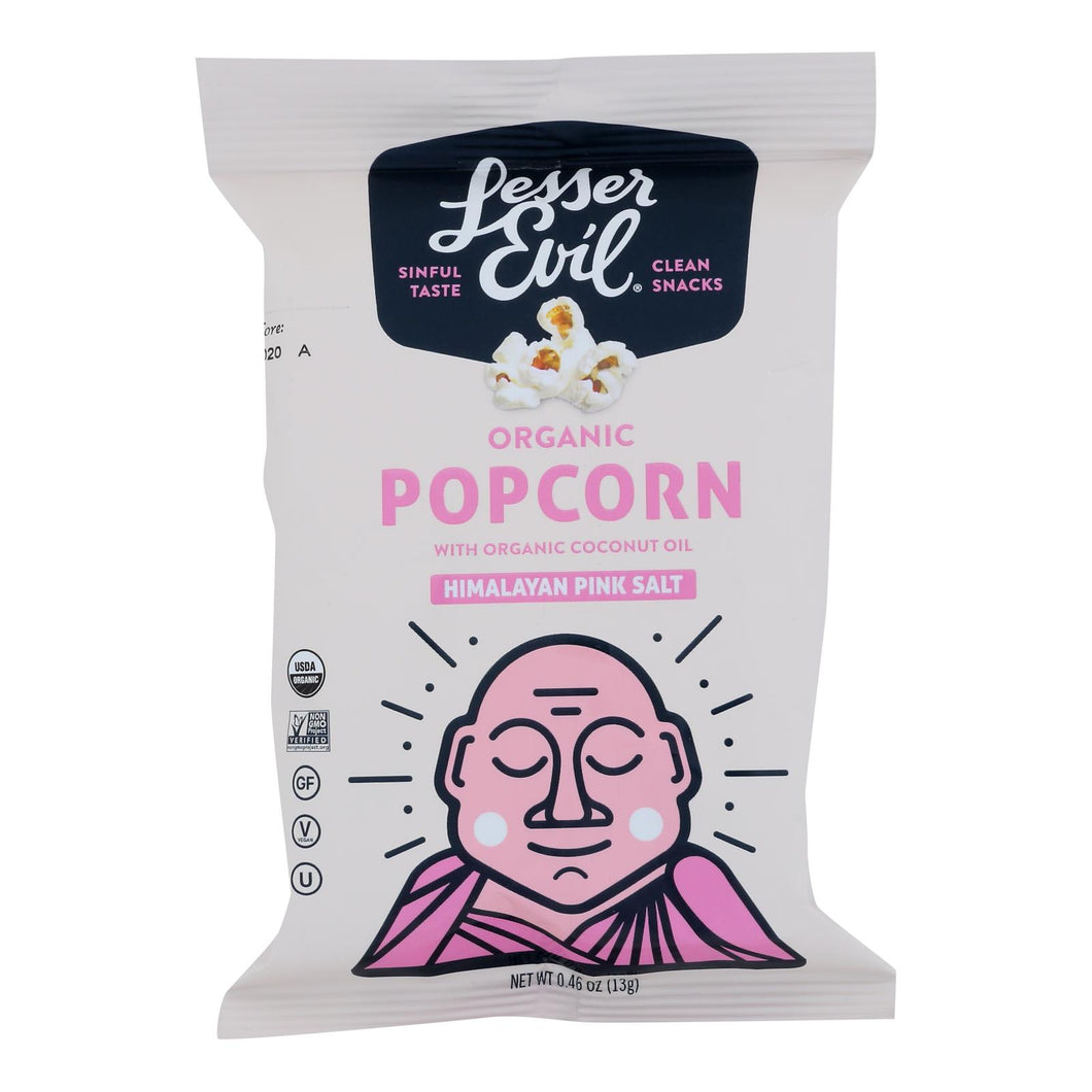 Lesser Evil Organic Air Popped Popcorn - Himalayan Pink - Case Of 12 - 8-.46 Oz