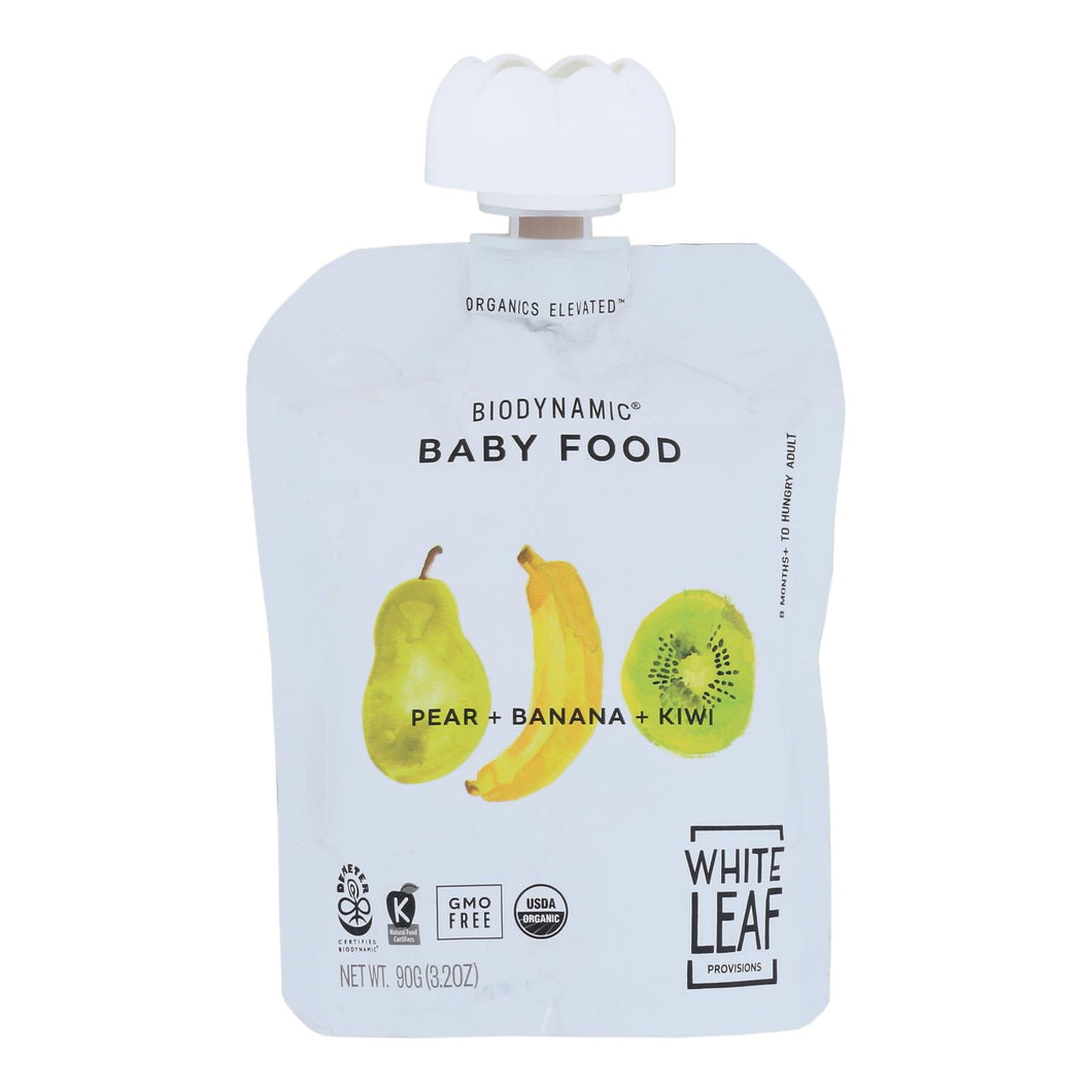 White Leaf Provisions - Baby Food Pear Ban Kiwi - Case Of 6 - 3.2 Oz