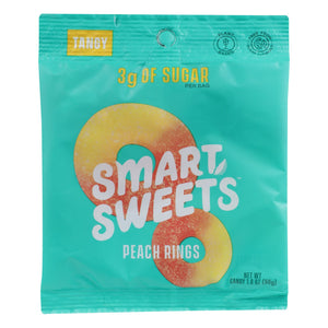 Smartsweets - Gummy Peach Rings - Case Of 12 - 1.8 Oz