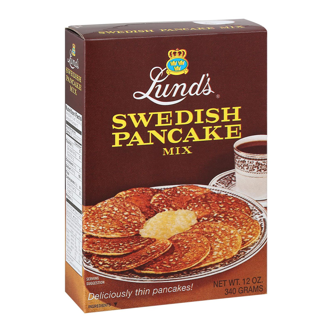 Lund's Pancake Mix Mix - Swedish Pancake - Case Of 12 - 12 Oz