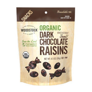 Woodstock Organic Dark Chocolate Raisins - Case Of 8 - 8.5 Oz