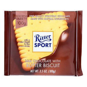 Ritter Sport Chocolate Bar - Milk Chocolate - Butter Biscuit - 3.5 Oz Bars - Case Of 11
