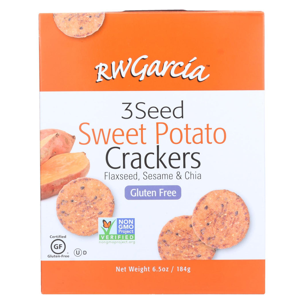 Rw Garcia 3 Seed Sweet Potato Crackers  - Case Of 6 - 6.5 Oz
