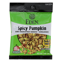 Load image into Gallery viewer, Eden Foods Organic Pumpkin Seeds - Dry Roasted - Spicy - 1 Oz - Case Of 12