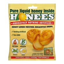 Load image into Gallery viewer, Honees Cough Drops - Honey Lemon - Lemon Menthol - 20 Cough Drops
