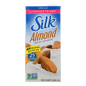 Silk Pure Almond Milk - Unsweetened Vanilla - Case Of 6 - 32 Fl Oz.