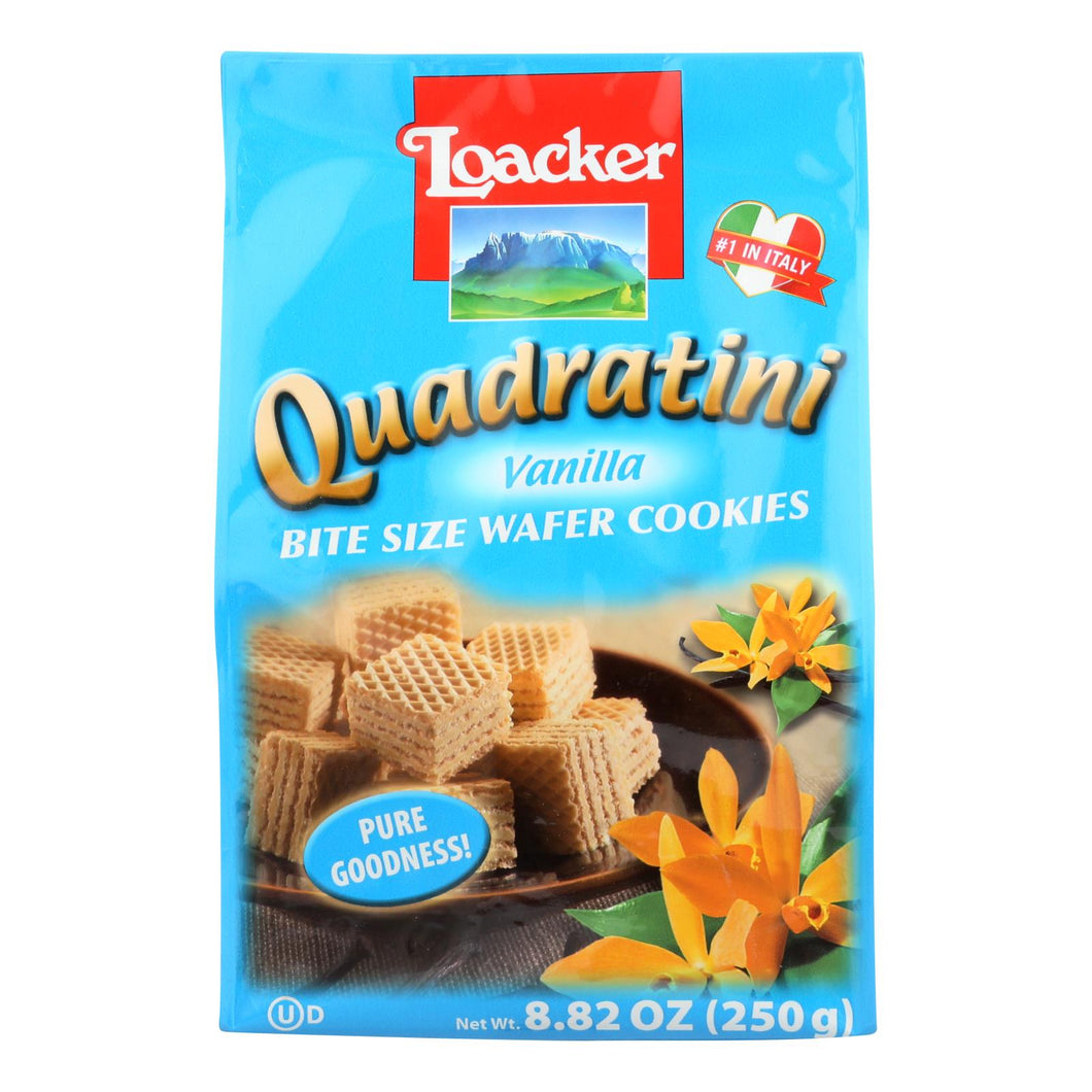 Loacker Quadratini Vanilla Wafer Cookies  - Case Of 6 - 8.82 Oz