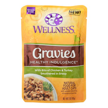 Load image into Gallery viewer, Wellness Pet Products Cat Food - Gravies With Bits Of Chicken And Turkey Smothered In Gravy - Case Of 24 - 3 Oz.