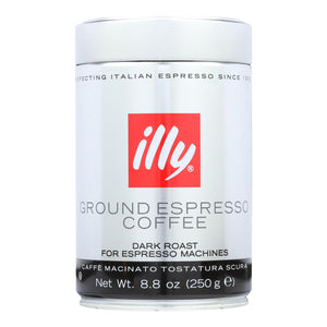 Illy Caffe Coffee Coffee - Espresso - Ground - Dark Roast - 8.8 Oz - Case Of 6