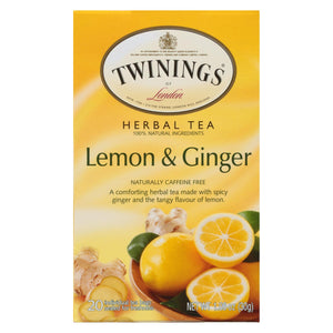 Twinings Tea Green Tea - Lemon And Ginger - Case Of 6 - 20 Bags