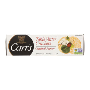 Carr's Table Water Crackers - Bite Size With Cracked Pepper - Case Of 12 - 4.25 Oz