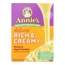 Load image into Gallery viewer, Annies Homegrown Macaroni Dinner - Creamy Deluxe - Shells And Real Aged Cheddar Sauce - 11 Oz - Case Of 12